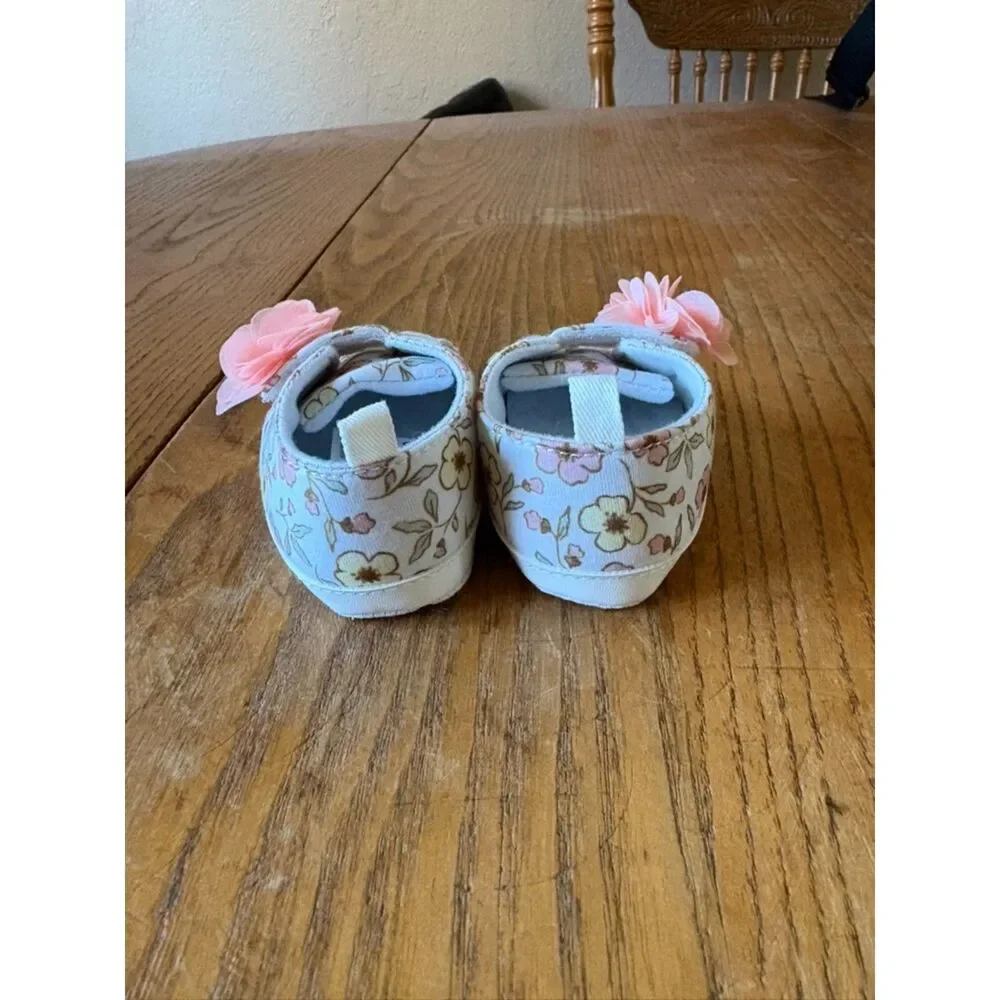 Carter's Pink and Yellow Flower 3-6 Month Shoes